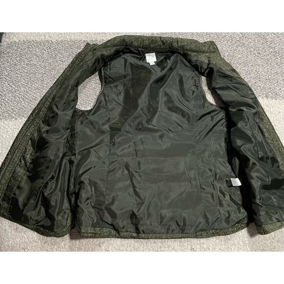 J. Jill Quilted Puffer Vest Womens SP Small Petite Herringbone Insulated Green - Picture 8 of 11